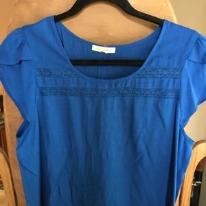 Lightweight Blue Top with Lace